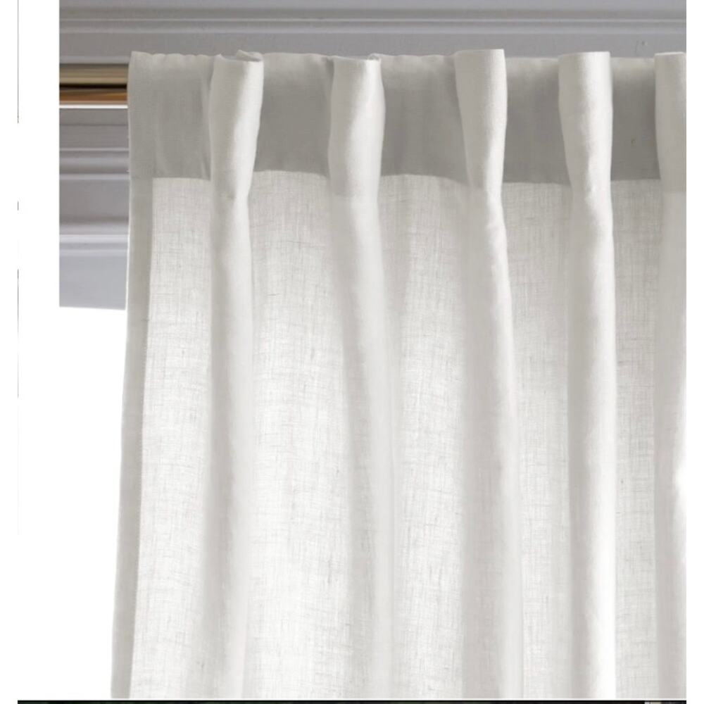 Quince European Linen Room Darkening Curtain 48X96 Cream  New Withou Tags!#5